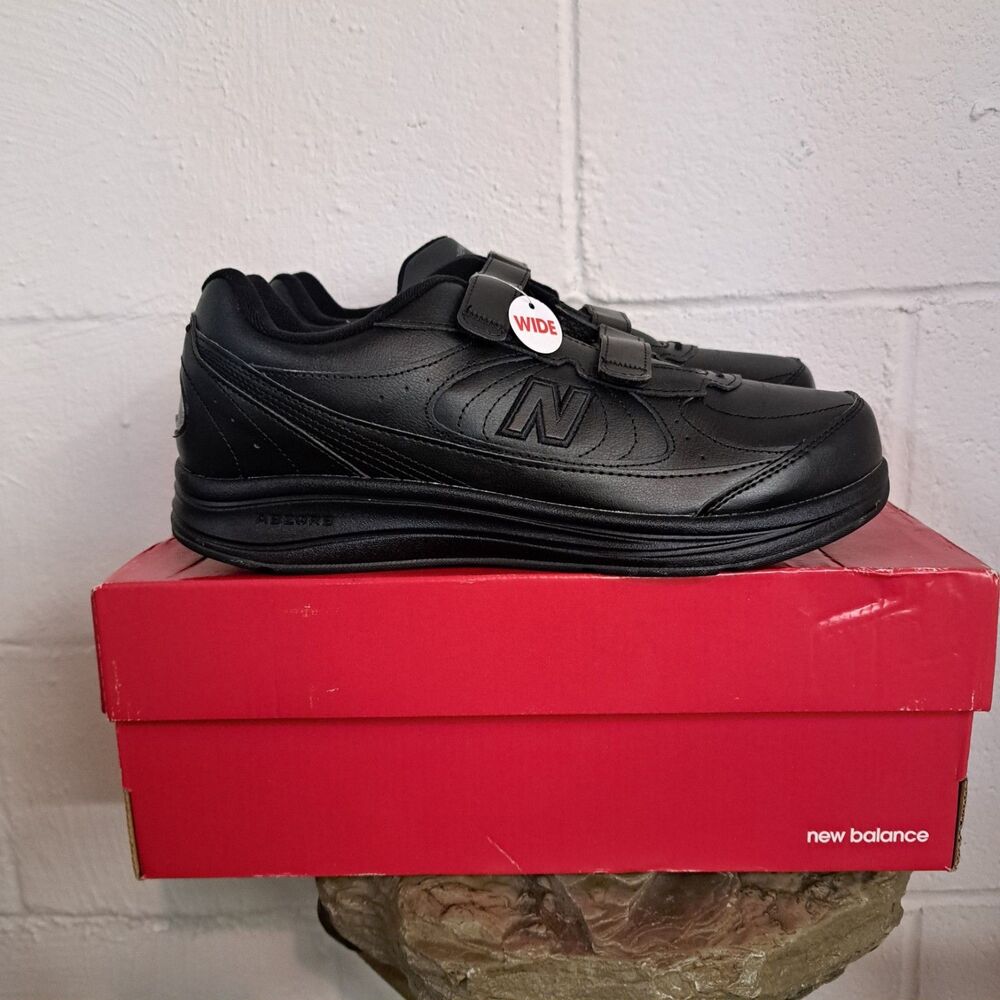 New Balance 577v1 Walking Shoes Black WW577VK Mens Size 10.5 4E Wide Hook & Loop